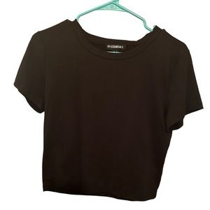 NWOT SWS ESSENTIALS Black Crop Top T shirt Size XL